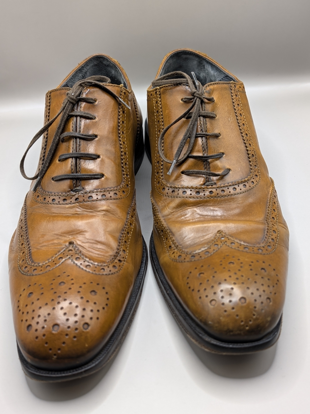 To Boot New York Cognac Leather Wingtip Oxfords Size 11